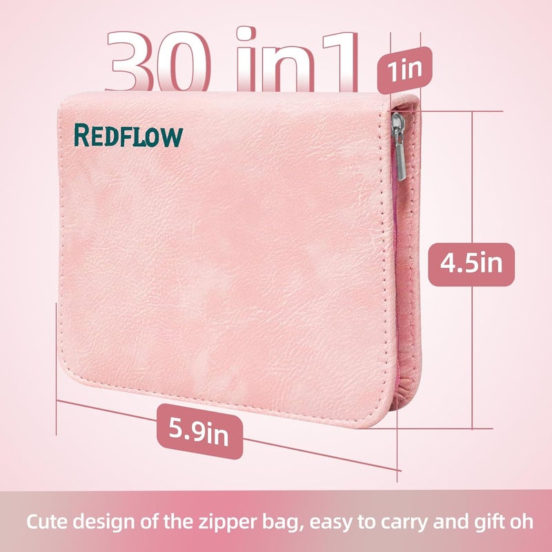 Red Flow Manicure Set 30 in 1 Nail Clipper set, nail clippers, fingernail & toenail clippers, Manicure Tools, pedicure tools, Suitable for Travel Manicure Kit, Nail Set Kit With Everything Profe - Image 3
